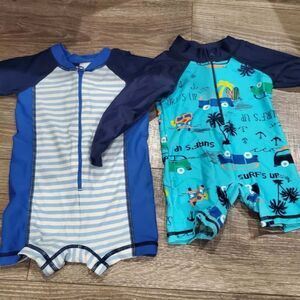 Boy Baby Swim Sets Size 12-18M Kids Swimwear Set - Blue and Teal 2 Pieces